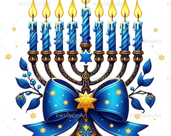 Chanuka png, Menora png, Chanuka kokietka kokarda świąteczna png, Żydowskie świętowanie png, Chanuka png, Świecznik chanukowy png, Sublimacja