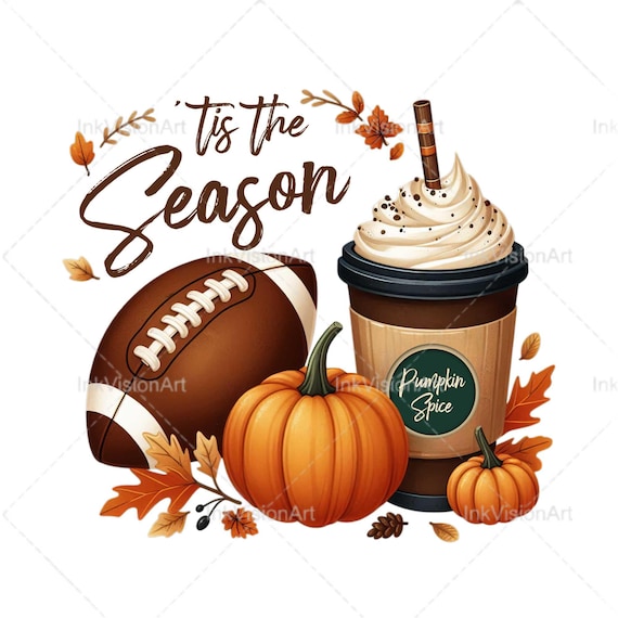 tis the season PNG, fall football PNG, football png, pumpkin png, fall png, fall shirt designs, thanksgiving png, latte png, sublimation
