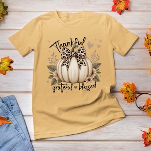 Tacksam, tacksam, välsignad, PNG, tacksam, PNG, Thanksgiving, Pumpa, Höstpumpor, Höst, Höst, Tröjdesign, Sublimering bild 4