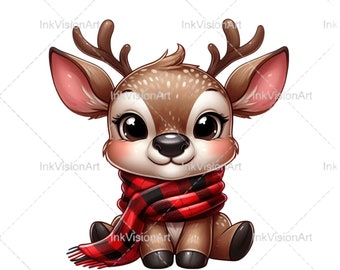 Cute Reindeer PNG , Reindeer PNG, Christmas PNG, Christmas Svg, Cute Reindeer Svg, Reindeer Svg, Christmas Decor, Winter Decor, Sublimation