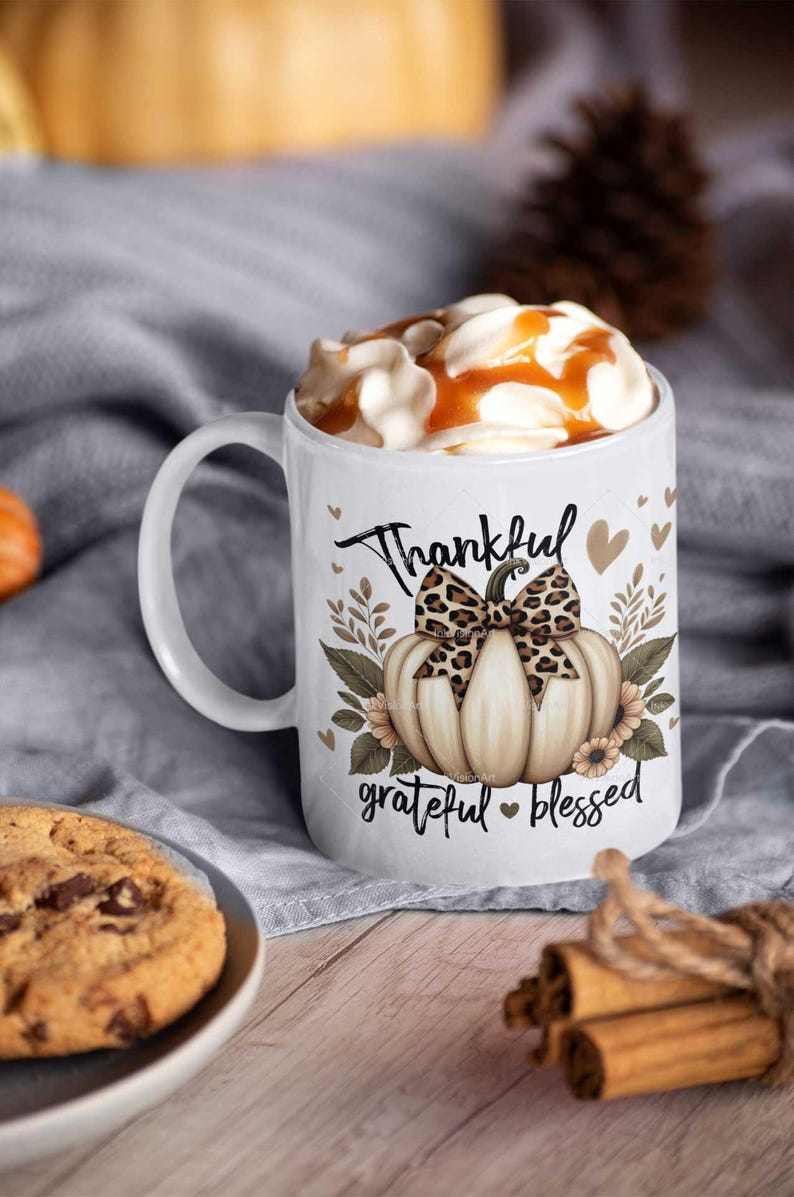 Tacksam, tacksam, välsignad, PNG, tacksam, PNG, Thanksgiving, Pumpa, Höstpumpor, Höst, Höst, Tröjdesign, Sublimering bild 6