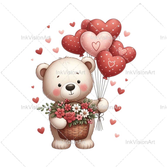 Valentine Bear PNG, Cute Bear PNG, Valentine PNG, Valentine Bear Svg, Cute Bear Svg, Valentine Svg, Valentine Decor, Bear Decor, Sublimation