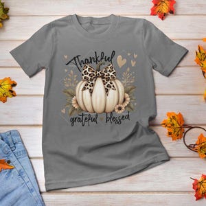 Tacksam, tacksam, välsignad, PNG, tacksam, PNG, Thanksgiving, Pumpa, Höstpumpor, Höst, Höst, Tröjdesign, Sublimering bild 5