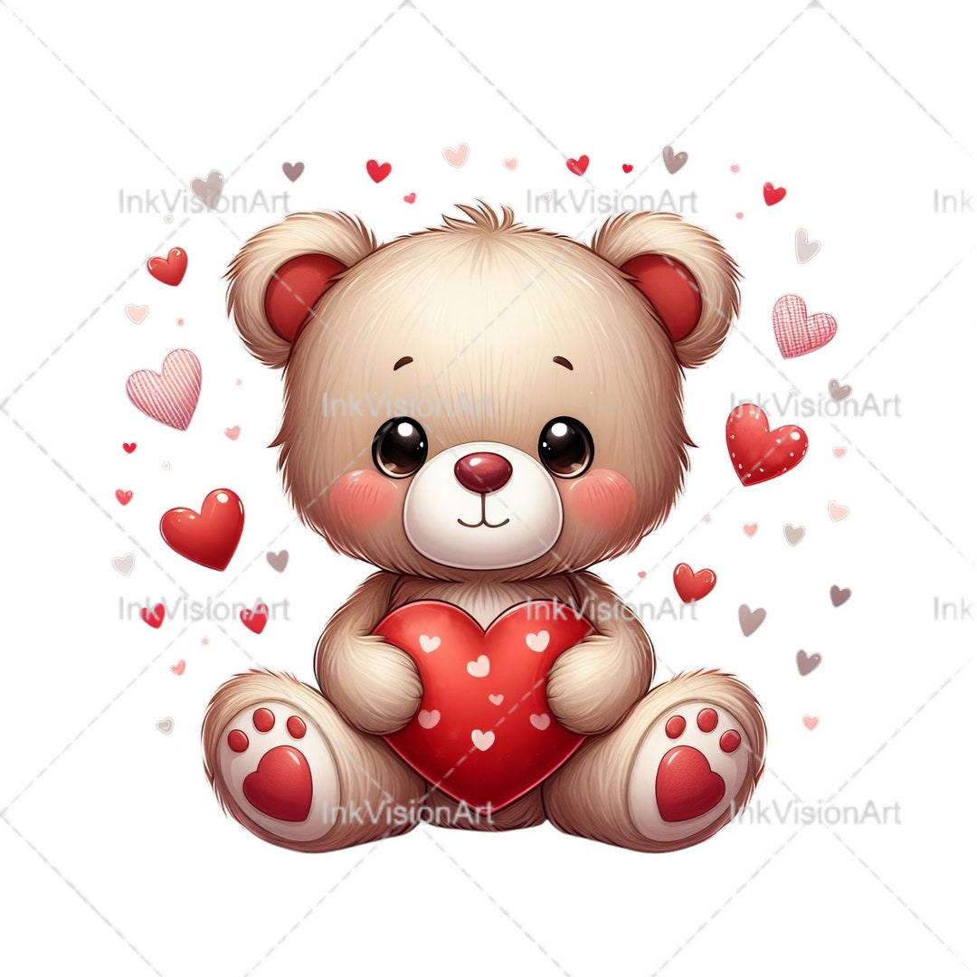 Valentine Bear PNG, Cute Bear PNG, Valentine PNG, Valentine Bear Svg ...