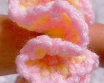 Summer ready with this colourful crochet Scrunchie. Colours wound go with everything. Perfect gift for someone special.
