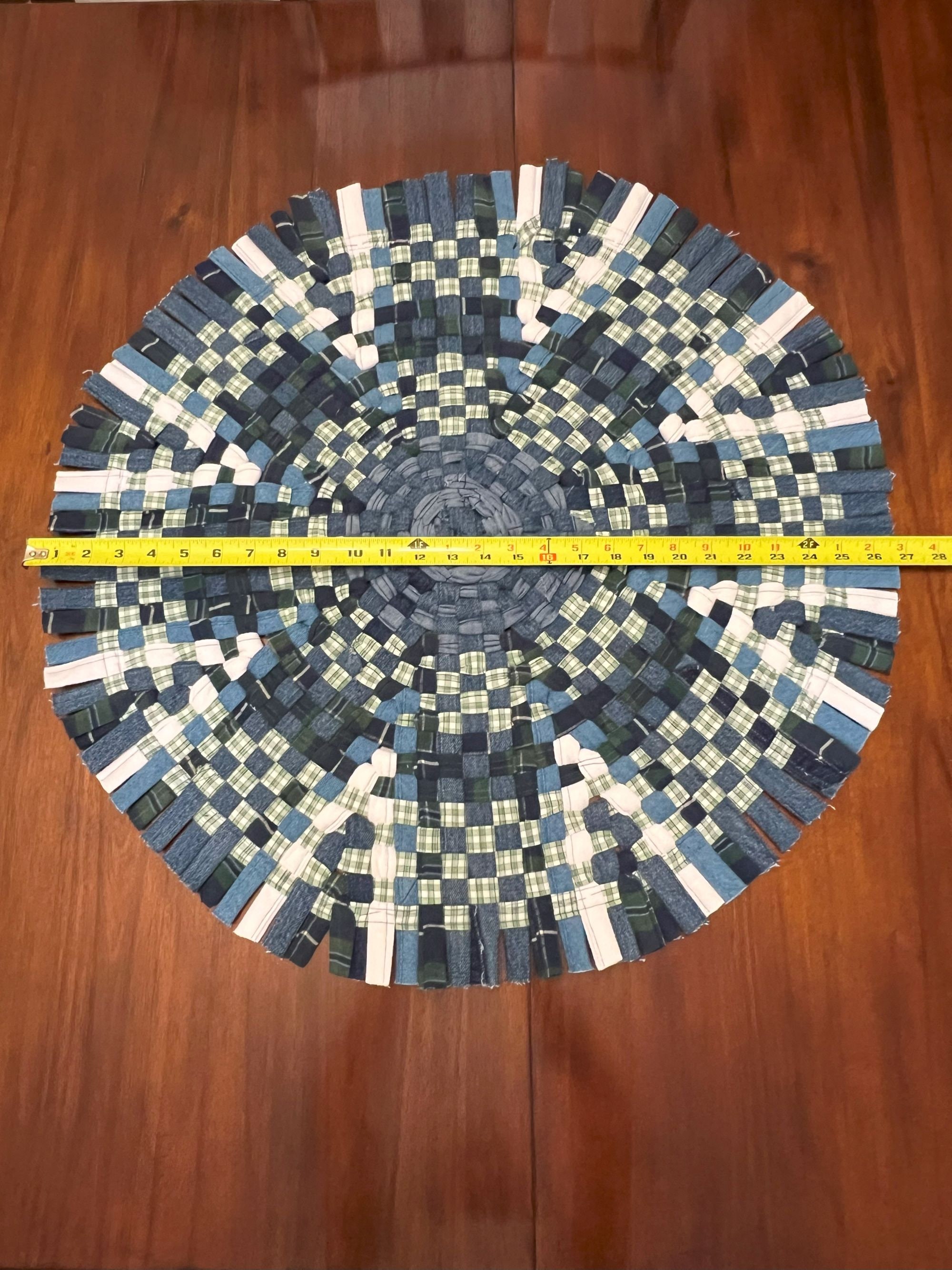 Blues and Greens 27 Inch Round Wagon Wheel Rug - Etsy