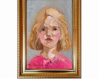 Originales Ölgemälde einer Frau, 10 x 15 cm, strukturierte Wandkunst, Mädchenporträt, Heimdekoration