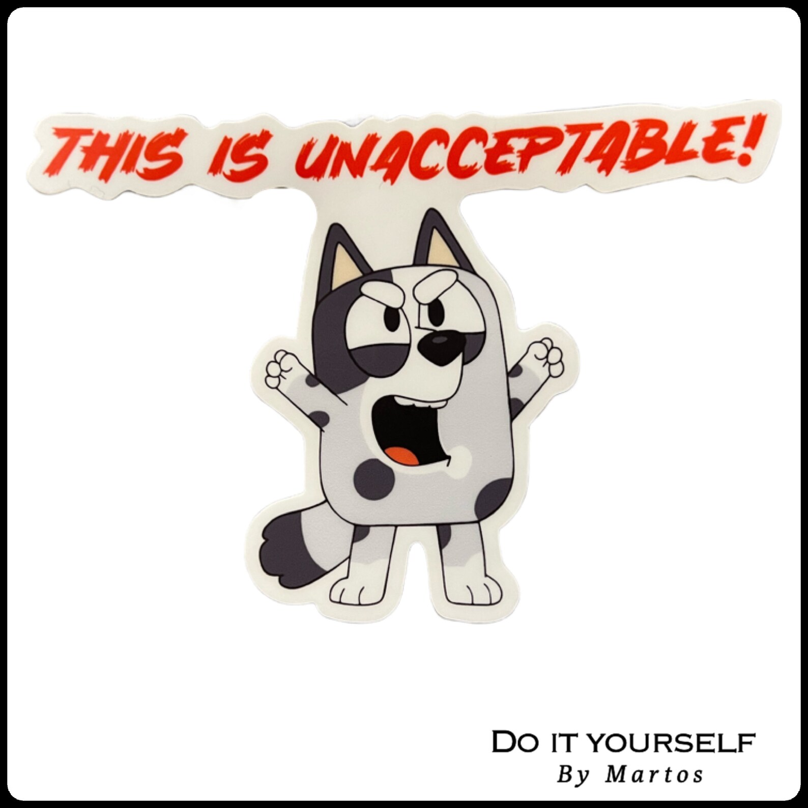 Bluey Muffins Sticker Muffin Funny Decal sticker Angry Muffin Sticker