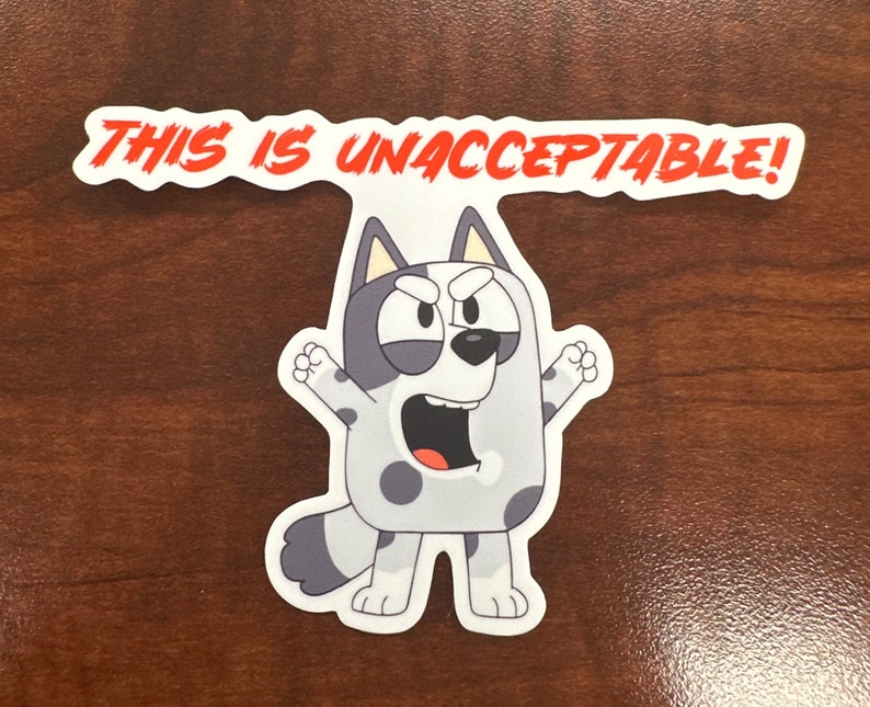 Bluey Muffins Sticker Muffin Funny Decal sticker Angry Muffin Sticker