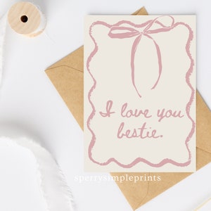 Freund Valentinstagskarte, Bestie Karte, Bester Freund Valentinstag, Bestie Valentinstag, Ich liebe dich, Freund Grußkarte, Digitaldruck