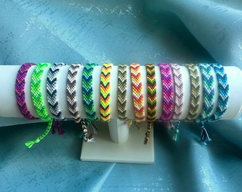 Chevron Bracelet / Friendship Bracelet / String Bracelets / Custom / Assorted Colors