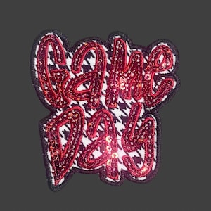 Houndstooth Game Day Sequin Iron-On Patch