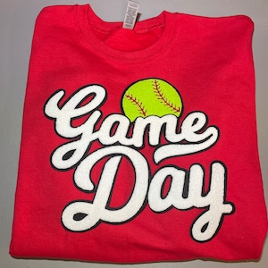 SOFTBALL Game Day Yellow Chenille Patch, Iron on patch, game day, DIY patch, Softball, Softball Mom, Dad ...