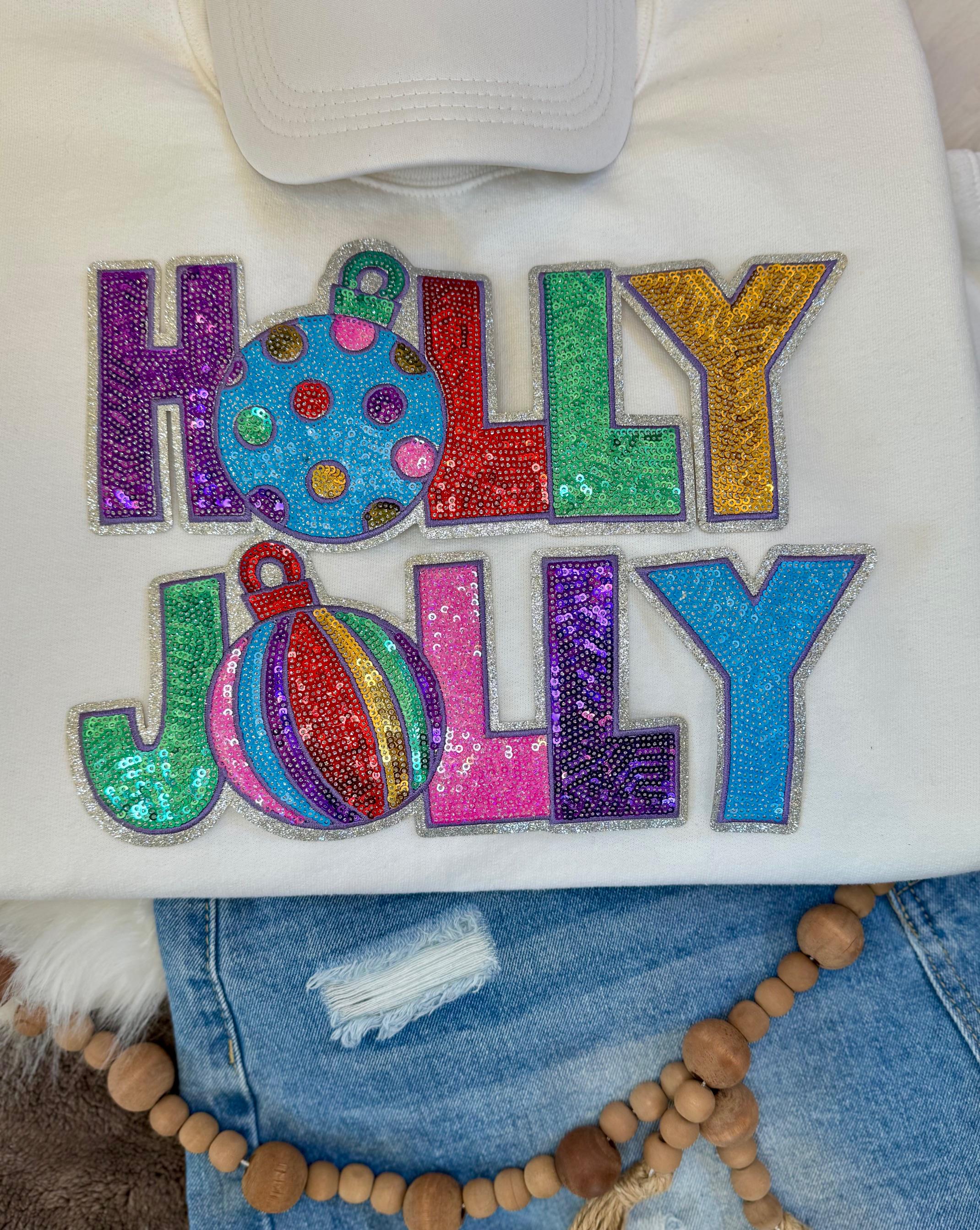 Holly Jolly Patch: Sequin Christmas Applique - 11 Inch Patch - Etsy