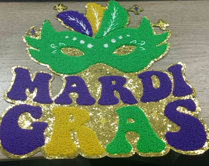 mardi gras patch jacket