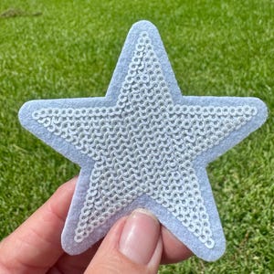 Sequin Star Iron-On Patch: White Preppy Trucker Hat DIY