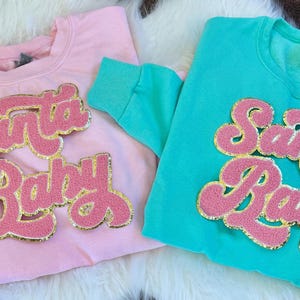 Chenille Glitter Santa Baby Patch: Iron On, Retro Christmas DIY