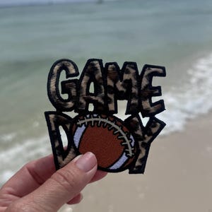 Football Game Day Patch, 3.5 in Patch, Game Day Patch,  Leopard Patch, Football Patch, Sports Patch, Embroidered Patch,  Iron on Patch, DIY