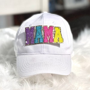 ママパッチ、トラッカーハットパッチ、マルチカラーママパッチ、刺繍パッチ、ママパッチ、グリッターパッチ、帽子用パッチ、DIY、アイロン接着パッチ