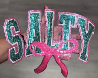 Sequin Salty Patch: Iron-On Glitter Applique - 10x8 inches