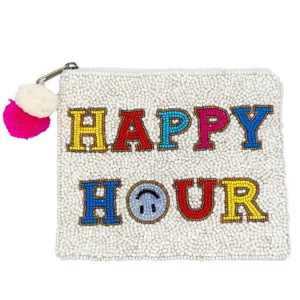 Happy Hour Seed Bead Coin Purse/Bag