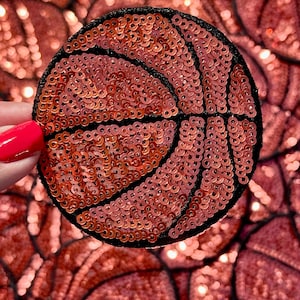 Basketball Patch, Sequin Patch, Basketball Hat Patch, Trucker Hat Patch, Iron On Patch, Game Day Patch, Sports,  DIY, Patch for Hat