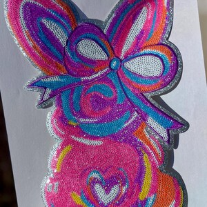 Sequin Bunny Patch, Easter Iron-On Applique (10.75” x 7”) image 4