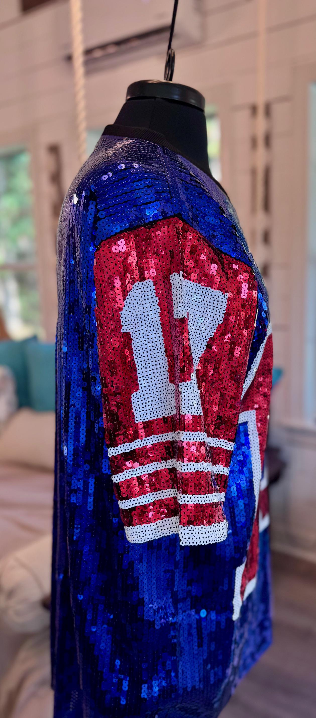 buffalo bills sequin dress Buffalo Sequin Tunic Bling Dress Long Shirt for Women and Girls Custom Text Glamorous Glitter Jersey Collegiate Personalized Shimmering