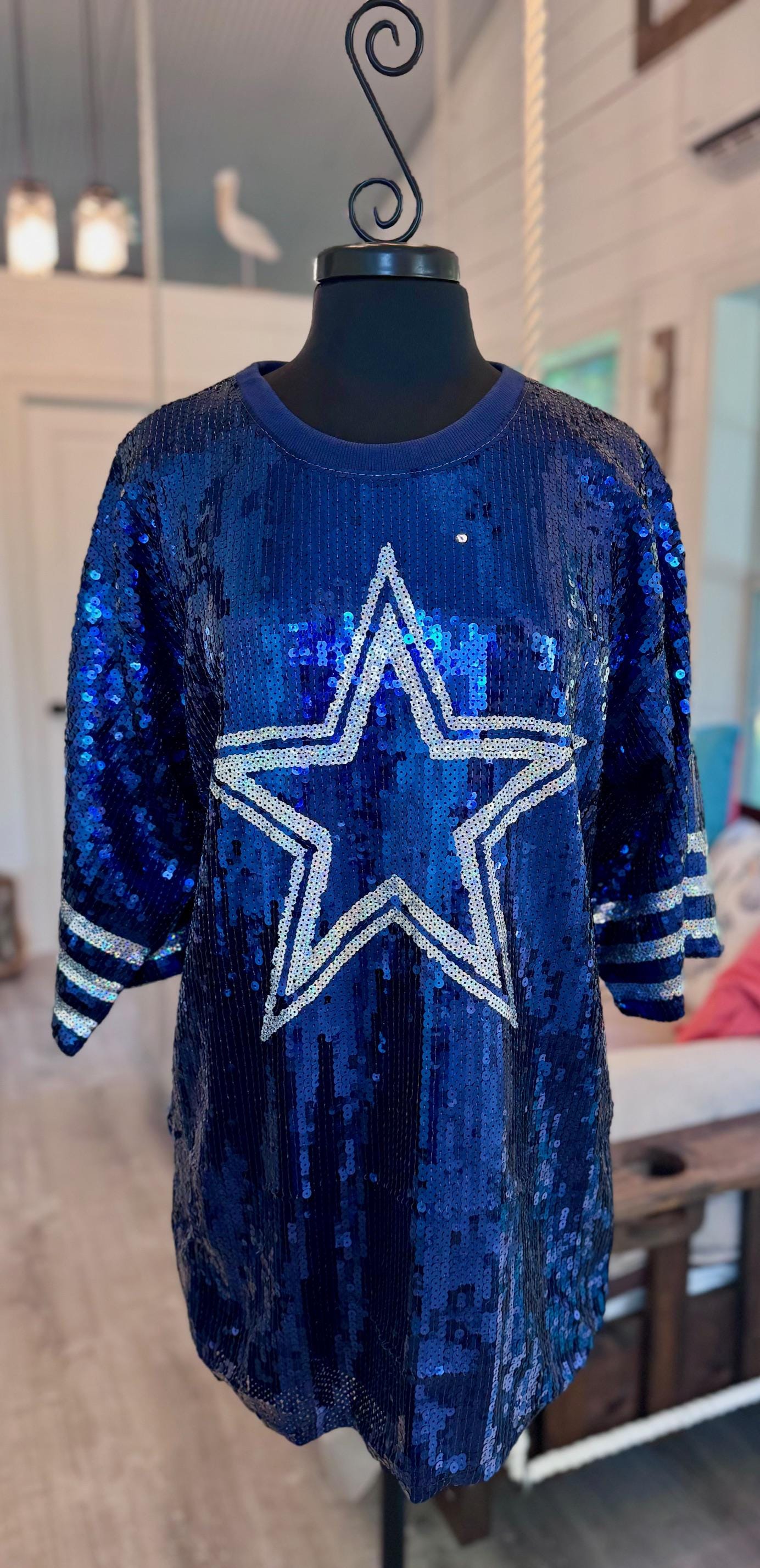 Dallas Cowboys Sequin Jersey Dress