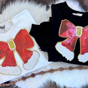 Rode paillettenstrik opstrijkpatch: kerstvakantie DIY (11 inch)