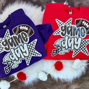 Toppa con paillettes per la giornata della partita di football: applicazione termoadesiva (28 cm)