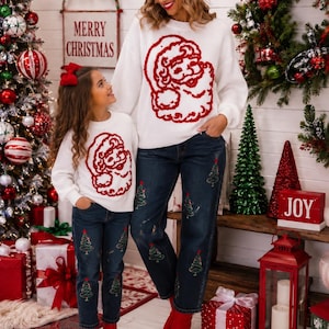 Santa Fluffy Red Patch: Mama and Me Iron-On DIY Applique