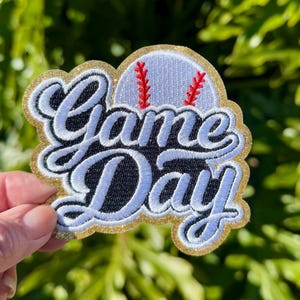 Baseball Game Day Patch: Glitter Iron On Applique (3.5&quot;)