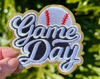 Baseball Game Day Patch: Glitter Iron On Applique (3.5")