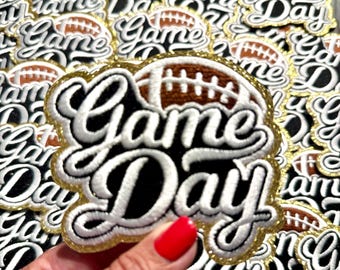 Game Day Glitter Patch: Embroidered Iron-On Sports Applique