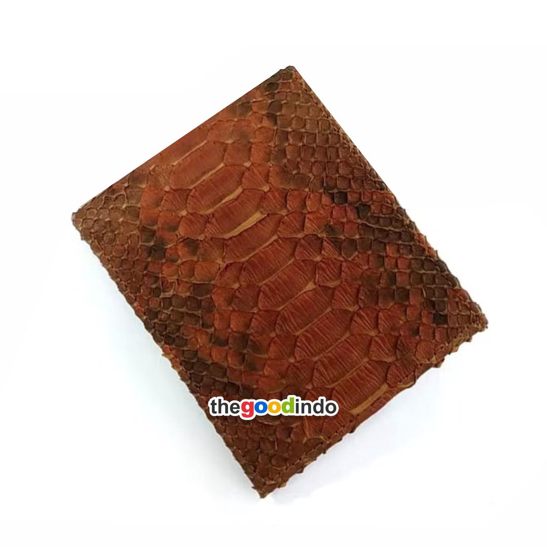 Genuine Real Python Snake Skin Leather Bifold Handmade Wallet Brown ...