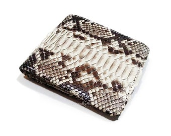Echte echte Python Schlangenhaut Leder Bifold handgefertigte Brieftasche