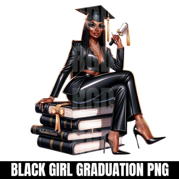 Black Girl Graduation PNG | Black Woman Graduation PNG | Black Girl Graduation Clip Art | Black Woman Graduation Stock Photos | AI Generated