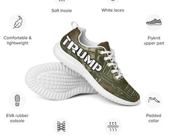 Trump Army Camo Gun MAGA Men’s athletic Sneaker shoes