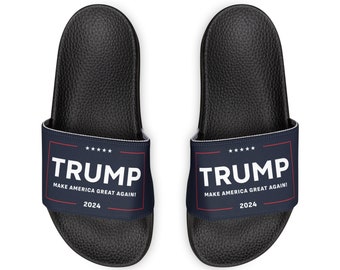 Damen Trump Make America Great Again bequeme PU-Sandalen