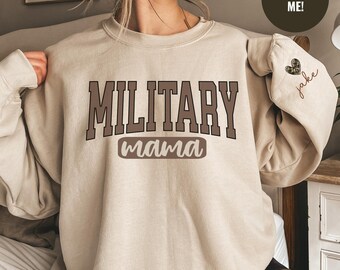 Militär-Sweatshirt Personalisierte Militär-Shirt Mama Geschenk Familie Bekleidung Militärische Unterstützung Kleidung Einsatz Komfortkleidung Vaterländische Unterstützung