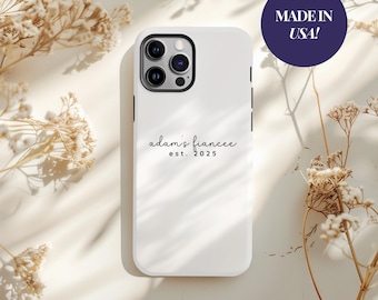 Funda de teléfono para novia, personalizable, para smartphone, recuerdo de boda, regalo de nuevo apellido, iPhone, Samsung, Google Pixel, funda personalizada con fecha de boda.
