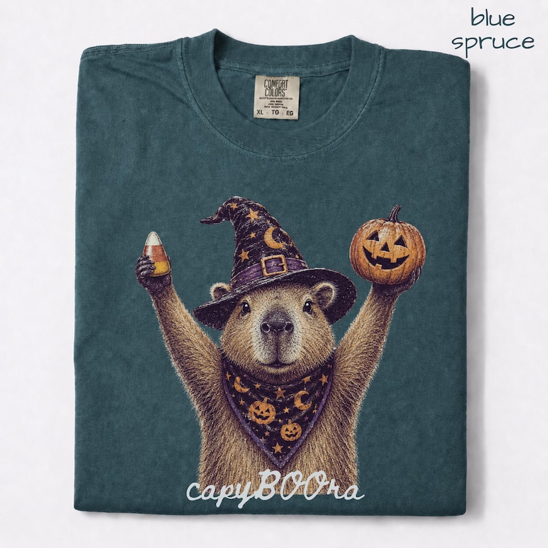 Capybara Halloween Shirt Witch Capybara Tee Cute Spooky Season Shirt Funny Fall Comfort Colors Tee CapyBOOra Capybara Halloween Tee TShirt CapyBOOra Shirt