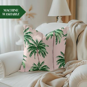 Tropical Palm Tree Pillow Decorative Throw Cushion Hawaiian Beach Accent Botanical Plant Lover Gift Home Sofa Decor Summer Vibes Room