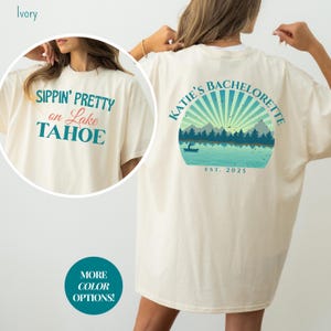 Maglietta personalizzata per addio al nubilato a Lake Life, maglietta retrò per gita al lago, maglietta personalizzata per festa con nome sul lago, maglietta per addio al nubilato a Lake Tahoe, abito per gita al lago