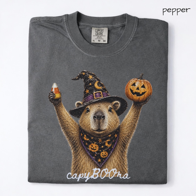 Capybara Halloween Shirt Witch Capybara Tee Cute Spooky Season Shirt Funny Fall Comfort Colors Tee CapyBOOra Capybara Halloween Tee TShirt CapyBOOra Shirt