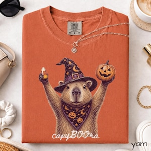 Capybara Halloween Shirt Witch Capybara Tee Cute Spooky Season Shirt Funny Fall Comfort Colors Tee CapyBOOra Capybara Halloween Tee TShirt CapyBOOra Shirt