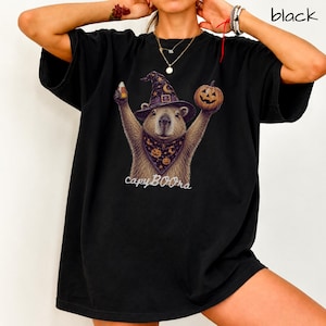 Capybara Halloween Shirt Witch Capybara Tee Cute Spooky Season Shirt Funny Fall Comfort Colors Tee CapyBOOra Capybara Halloween Tee TShirt CapyBOOra Shirt