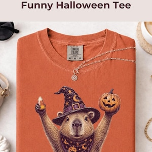 Capybara Halloween Shirt Witch Capybara Tee Cute Spooky Season Shirt Funny Fall Comfort Colors Tee CapyBOOra Capybara Halloween Tee TShirt CapyBOOra Shirt