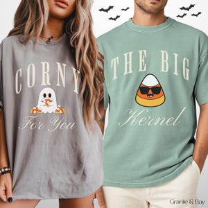 Passende Halloween Paare Shirts Lustige Candy Corn Herbst Tees Niedlicher Herbst Sein und Ihr Outfit 2025 Niedlicher Geist-Halloween-T-Shirt Unisex-T-Shirt